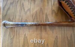 4 items Eddie Mathews signed pro-used bat, baseball, vintage new glove, card