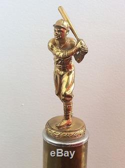 ANTIQUE VTG 1948 BASEBALL FIGURAL TROPHY with BAT 16.25 Tall FULTON COUNTY OHIO