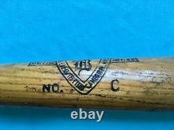 AWESOME antique 1917/18s James Brine KofC baseball bat vintage 34 inch VERY RARE