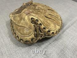 Antique 1900s Spalding Catcher's Mitt Baseball Glove Vintage