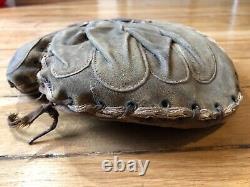 Antique 1900s Spalding crescent catcher's mitt baseball glove vintage VERY RARE