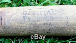 Antique 1909 TY COBB Ball Bat Mini Baseball Bat 25.75 Detroit Tigers Vtg Rare