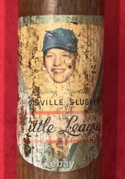 Antique 1950's Mickey Mantle NY Yankees Decal Baseball Bat Vintage Early Old