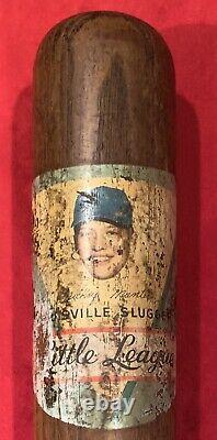 Antique 1950's Mickey Mantle NY Yankees Decal Baseball Bat Vintage Early Old