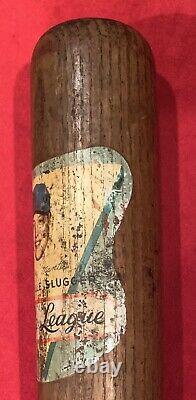 Antique 1950's Mickey Mantle NY Yankees Decal Baseball Bat Vintage Early Old