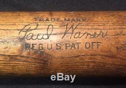 Antique 30s Paul Waner Bone Rubbed 40 PW HILLERICH BRADSBY Vtg 32 Baseball Bat