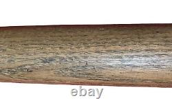 Antique Circa 1890's Red Ring Baseball Bat Flat End Early Old Vintage Ring Bat