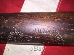 Antique Early 1900s Vtg Pontiac Turning Co 4 34 Baseball Bat Indian Chief Logo