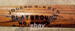 Antique Joseph G. Kern Baseball Bat Playground No. 200P Syracuse NY Wooden Bat