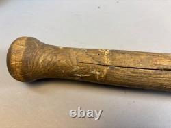 Antique VTG 1890s Hand Made HUGE Wood Mushroom Knob Baseball Bat 33 43oz I4