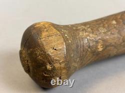 Antique VTG 1890s Hand Made HUGE Wood Mushroom Knob Baseball Bat 33 43oz I4