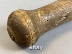 Antique VTG 1890s Hand Made HUGE Wood Mushroom Knob Baseball Bat 33 43oz I4