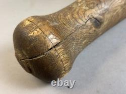 Antique VTG 1890s Hand Made HUGE Wood Mushroom Knob Baseball Bat 33 43oz I4