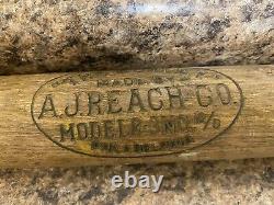 Antique Vintage A. J. Reach Co. The BURLEY ModelR 3No 10/0 Baseball Bat