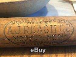 Antique Vintage Baseball Bat A. J. Reach CO. The Burley Model L No. 5/0 1900