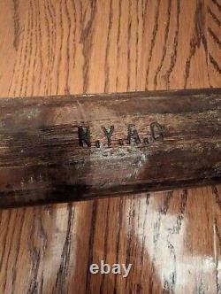 Antique Vintage Louisville Slugger Baseball Bat With NYAC Insignia