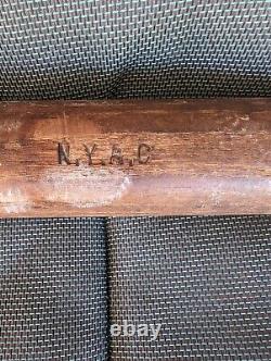 Antique Vintage Louisville Slugger Baseball Bat With NYAC Insignia