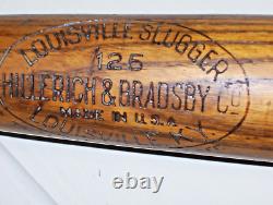 Antique Vintage Pro Stock HILLERICH & BRADSBY 125 Baseball Bat ART NAGEL 1920'S