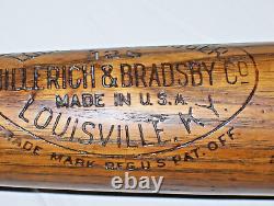 Antique Vintage Pro Stock HILLERICH & BRADSBY 125 Baseball Bat ART NAGEL 1920'S