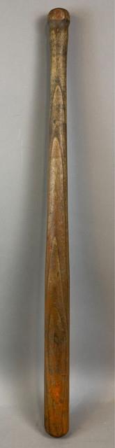 Antique Vtg 1900s Wooden Baseball Bat With Mushroom Knob With Lathe Marks 30.5 17oz