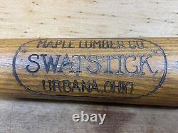 Antique Vtg 1920s 30 MAPLE LUMBER CO SWATSTICK Urbana Ohio Baseball Bat Scarce