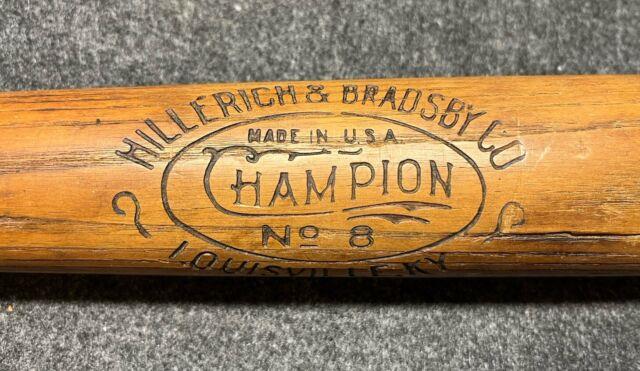 Antique Vtg 1920s Hillerich & Bradsby Champion #8 Baseball Bat 36 War Club