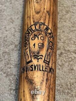 Antique Vtg 1920s Louisville Bat Co. No. 19 Decal Baseball Bat 34 Louisville KY