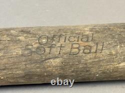 Antique Vtg 20s WOLVERINE PLAYGROUND Saline Michigan Softball Baseball Bat 12G