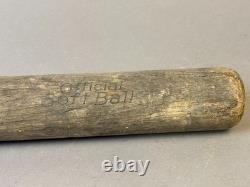 Antique Vtg 20s WOLVERINE PLAYGROUND Saline Michigan Softball Baseball Bat 12G