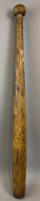 Antique Vtg Early 1900s Huge Mushroom Knob Wooden Baseball Bat 32 39oz See All