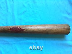 Antique late 19th century flat end diamond bat vintage wood baseball very rare