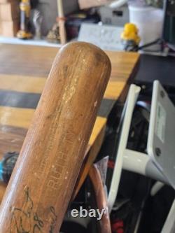 Babe Ruth Model Wood Baseball Bat Adirondack Vintage Signed Bucky Dent WS MVP 78