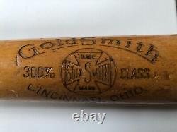 Beautiful Antique 1920 Goldsmith Fungo baseball bat vintage wood rare vg ex 35