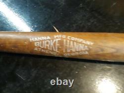 Burke Hanna Grand Prize Wooden Baseball Bat Vintage Made in Usa Athens Georgia