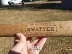 C. 1920s Vintage EC Simmons Swatter Wood American Baseball Bat 50