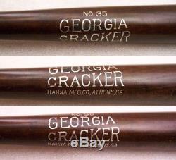 C1930 Georgia Cracker 35 Baseball Bat Hanna Mfg Co Athens Ga Vintage Near Mint