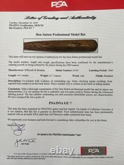 Don Sutton Game Used Baseball Bat Vtg Los Angeles Dodgers Hof (1969) Psa 7