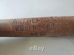 Early 1900's A. J. Reach World Series No 105 Vintage Baseball Bat