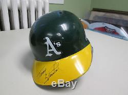 GAME USED WORN Terry Steinbach Oakland A's Batting Helmet Vintage Baseball MLB