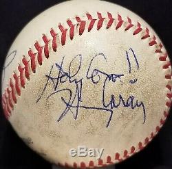 HARRY CARAY & RYNE SANDBERG Signed ONL FRICK Baseball CHICAGO CUBS TEAM vtg HOF