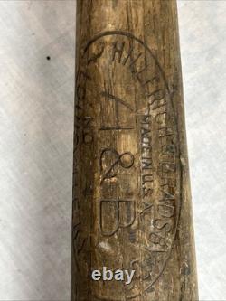 HILLEFRICH & BRADSBURY H&B No 4 LINE DRIVER Antique WOOD BASEBALL BAT
