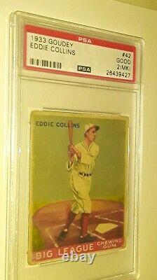 HOF Eddie Collins 1909 & 1933 PSA VINTAGESCARCE 2/25Dual Game Used Bat Card