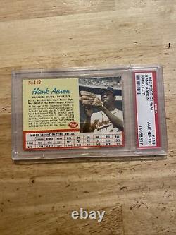 Hank Aaron Vintage PSA Post Cereal Hand Cut Authentic Collector Man Cave 1962