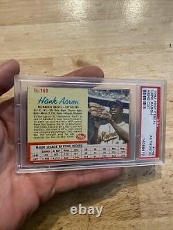 Hank Aaron Vintage PSA Post Cereal Hand Cut Authentic Collector Man Cave 1962