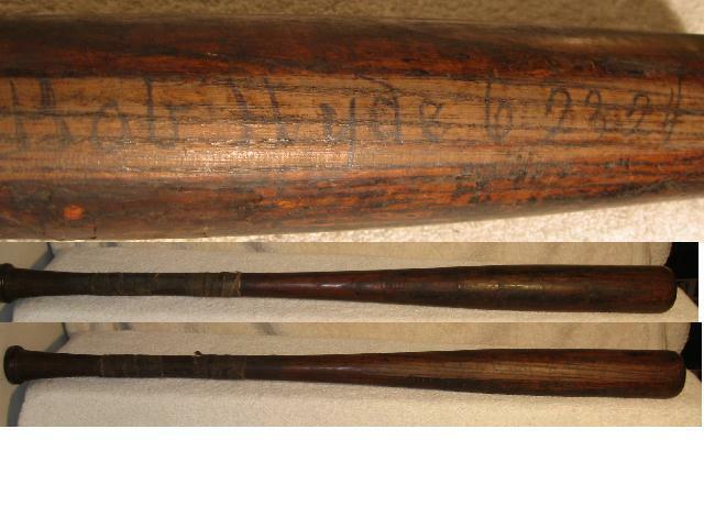 Hillerich & Bradesby Vintage Game Used Bat Side Written Bob Hyde