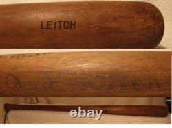 Hillerich & Bradsby Vintage Game Used Bat c. 1930s stamped & side written Leitch Hillerich & Bradsby Vintage Game Used Bat c. 1930s stamped & side written Leitch