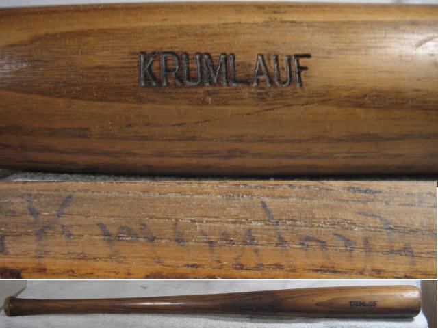 Hillerich & Bradsby Vintage Game Used Bat Circa 1930's Stamped Harry Krumlauf