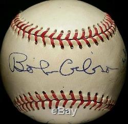 JOE CRONIN BOB FELLER Signed Baseball vtg auto HOF Burleigh Grimes Lopez RARE