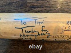 JOHNNY TEMPLE SIGNED GAME USED BASEBALL BAT VTG REDS INDIANS ORIOLES COLT 45s