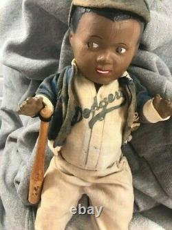 Jackie Robinson vintage original 1950 Allied-Grand Mfg. Doll with bat and tag RARE